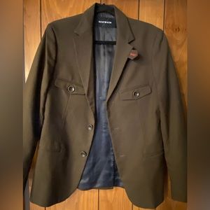 Utilitarian Blazer, dark green w/ small red accent. Never worn.